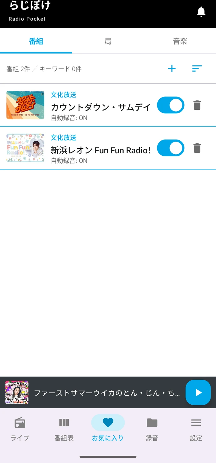 お気に入りの番組