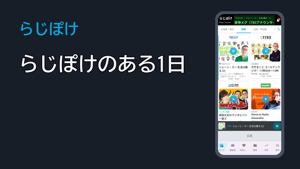 らじぽけのある1日｜ラジオを録って、あとで聴く