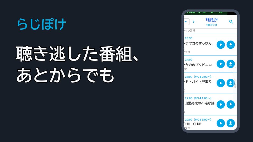 聴き逃した番組、あとからでも｜らじぽけ